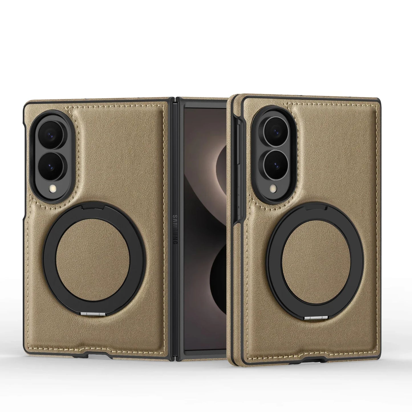 360° Magnetic Leather Ring Stand Case For Galaxy Z Fold 8 Series