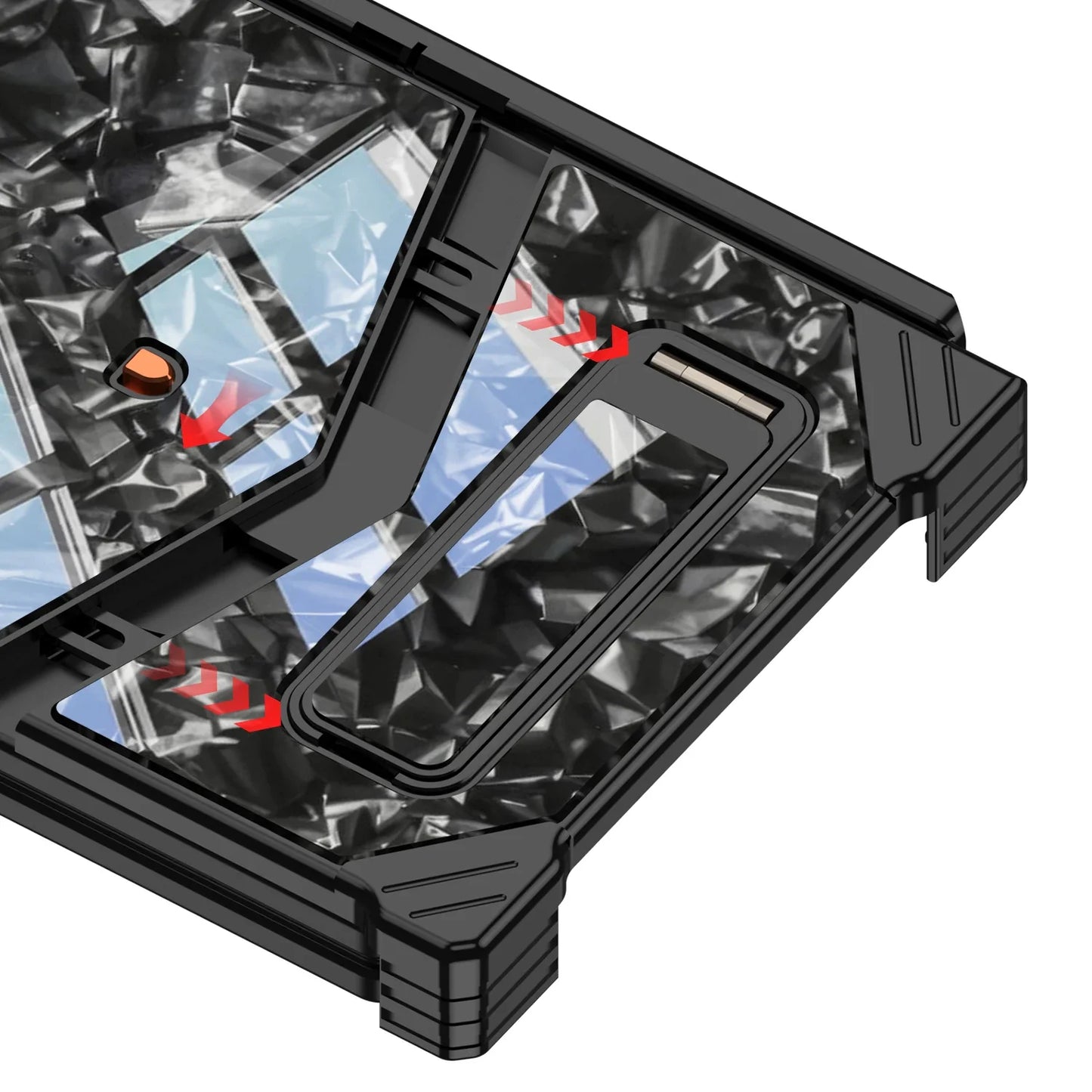 Luxury Alloy Marble Stand Case For Galaxy Z Fold 8 Series