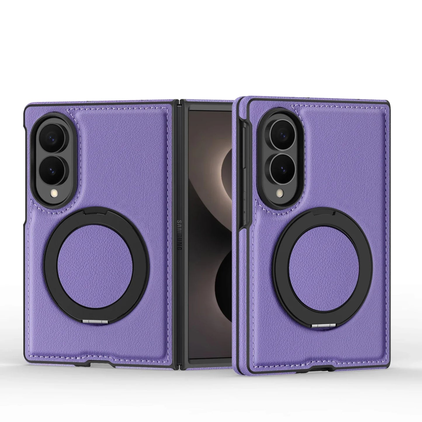 360° Magnetic Leather Ring Stand Case For Galaxy Z Fold 8 Series