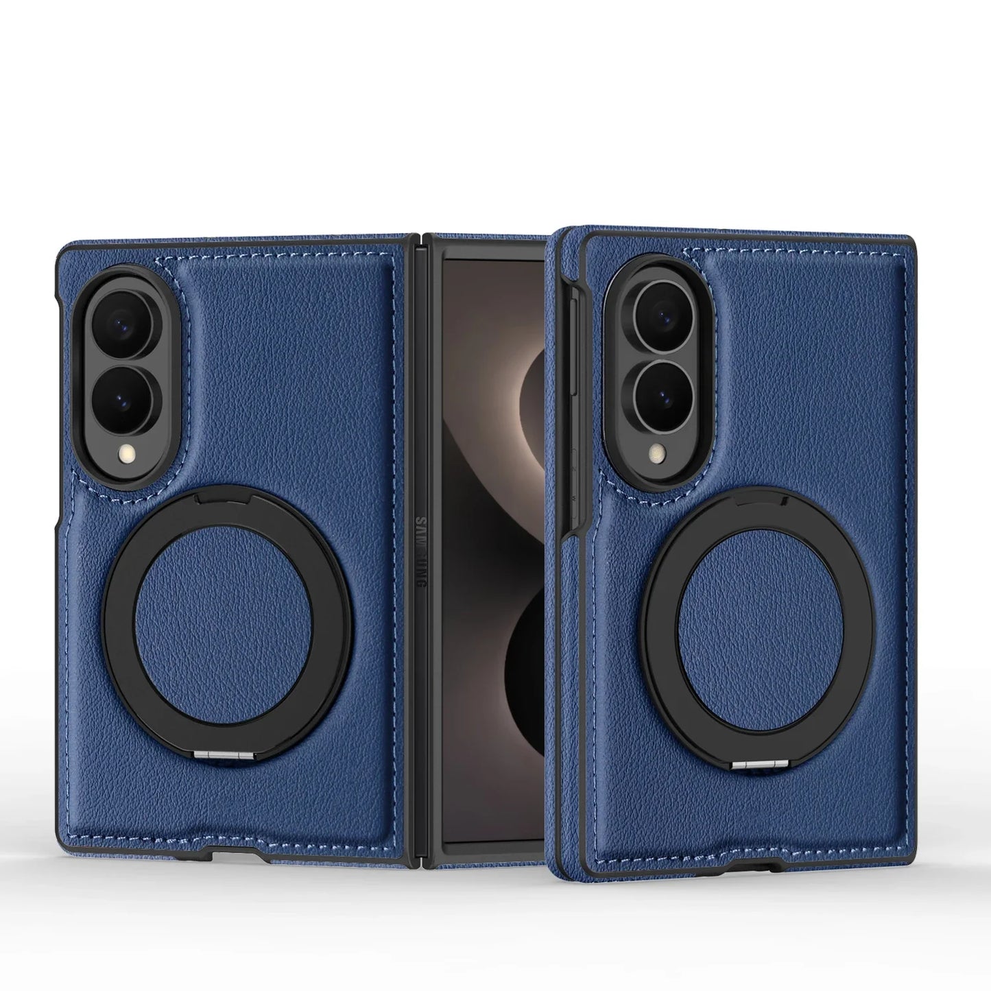 360° Magnetic Leather Ring Stand Case For Galaxy Z Fold 8 Series