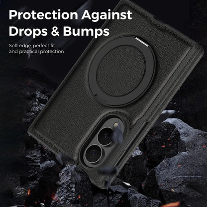 360° Magnetic Leather Ring Stand Case For Galaxy Z Fold 8 Series