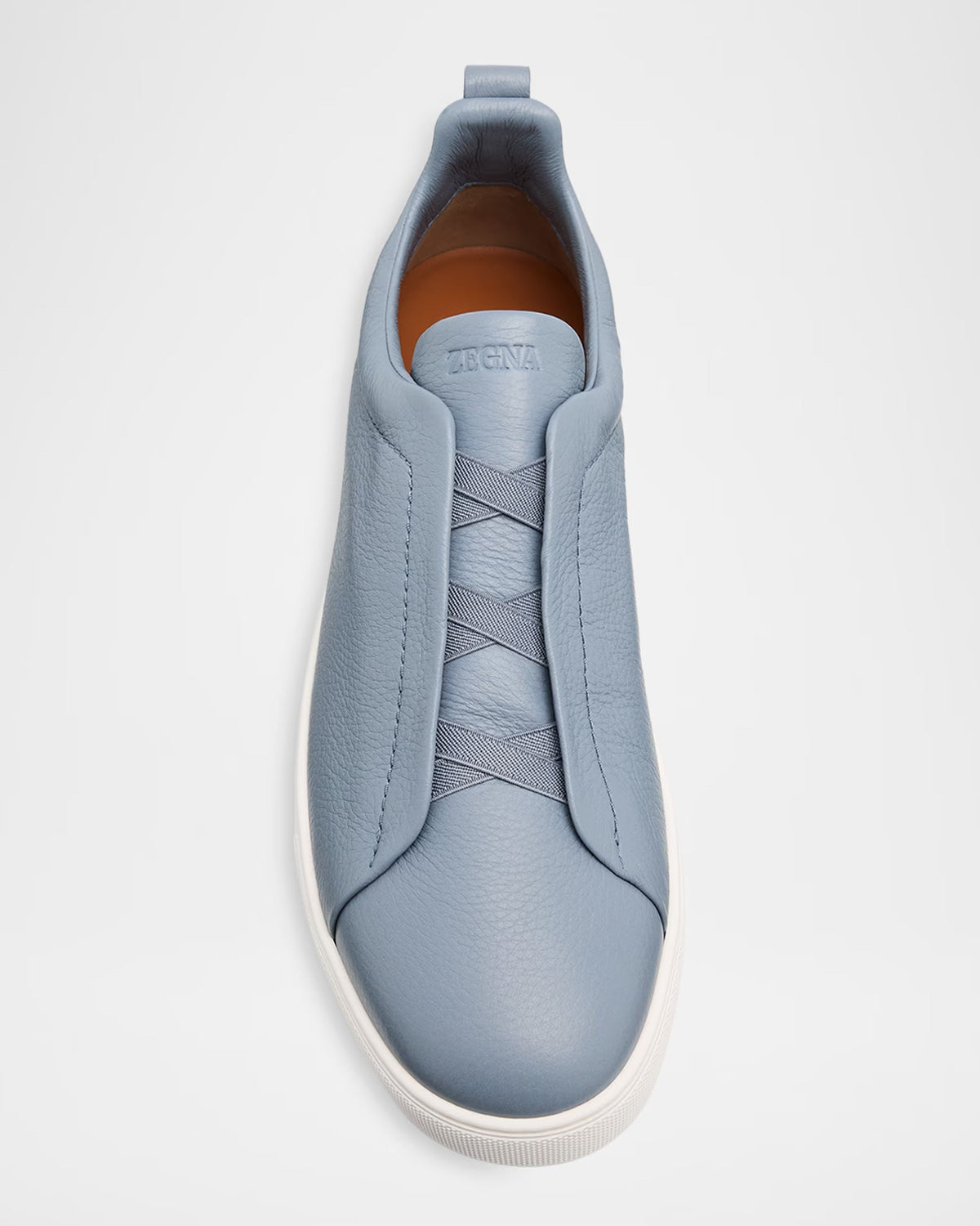 Triple Stitch Deerskin Leather Slip-On Sneakers